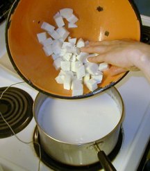 Working the curd